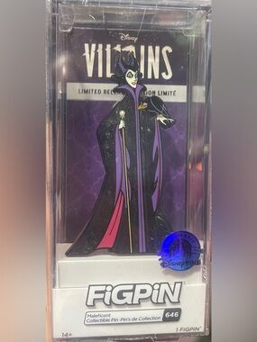 Disney Maleficent Villains Enamel Pin in Black, Purple, Pink & Gold